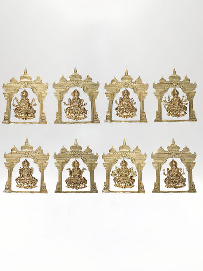 Ashtalakshmi Brass Wall Decor (Goddess of Wealth and Prosperity) 15-Inch