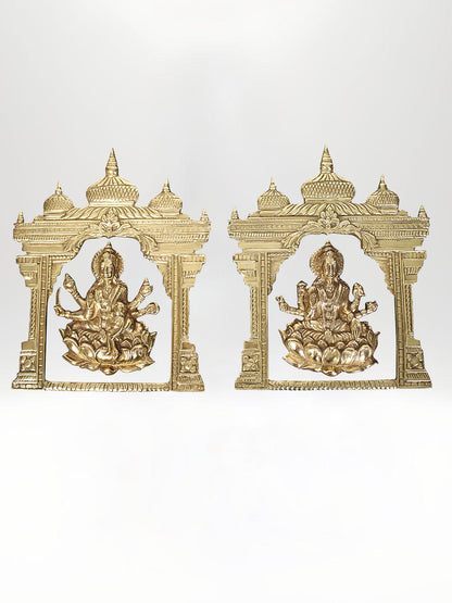 Ashtalakshmi Brass Wall Decor (Goddess of Wealth and Prosperity) 15-Inch