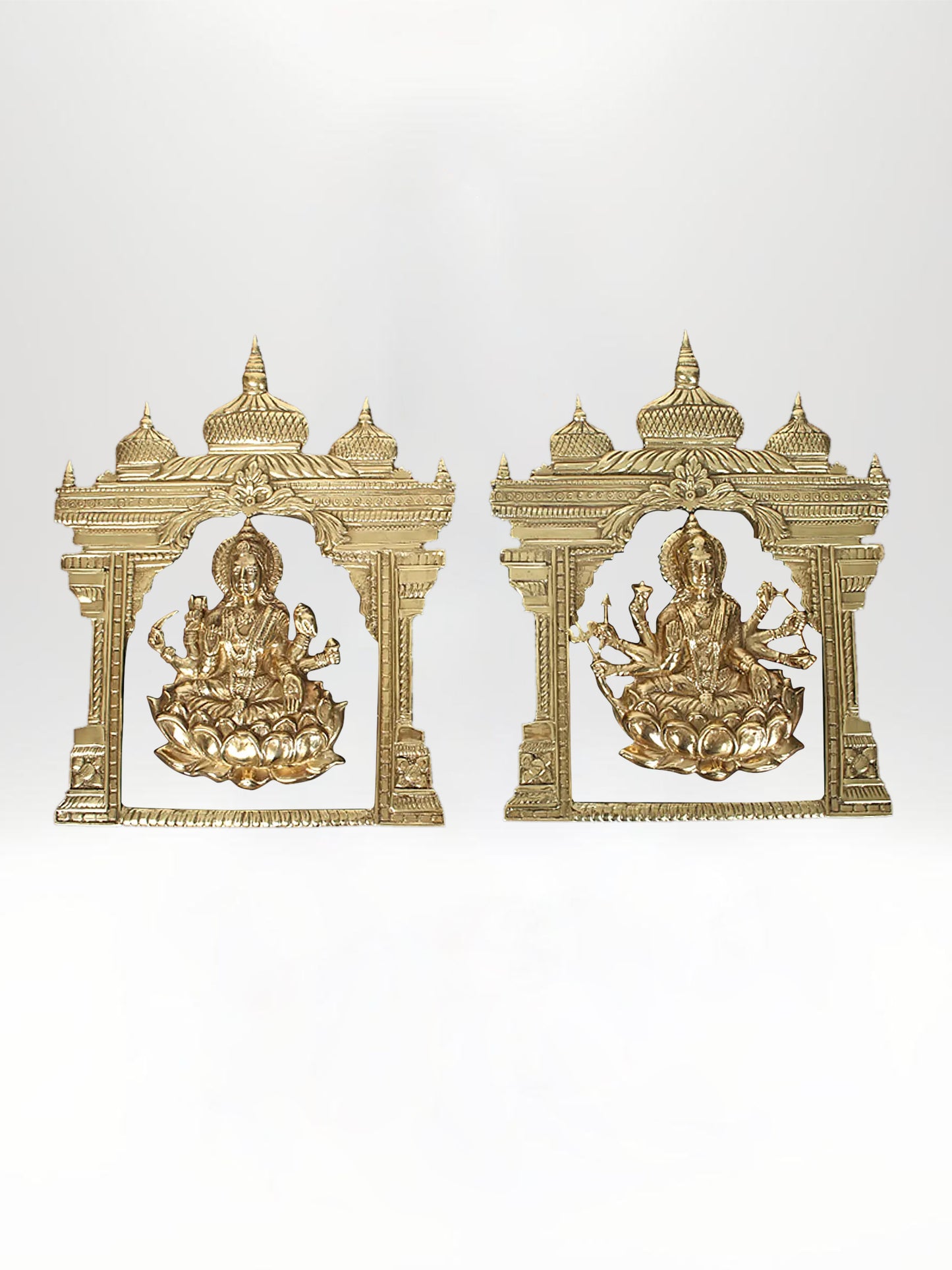 Ashtalakshmi Brass Wall Decor (Goddess of Wealth and Prosperity) 15-Inch