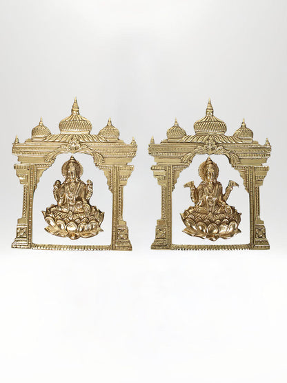 Ashtalakshmi Brass Wall Decor (Goddess of Wealth and Prosperity) 15-Inch