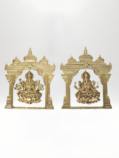 Ashtalakshmi Brass Wall Decor (Goddess of Wealth and Prosperity) 15-Inch