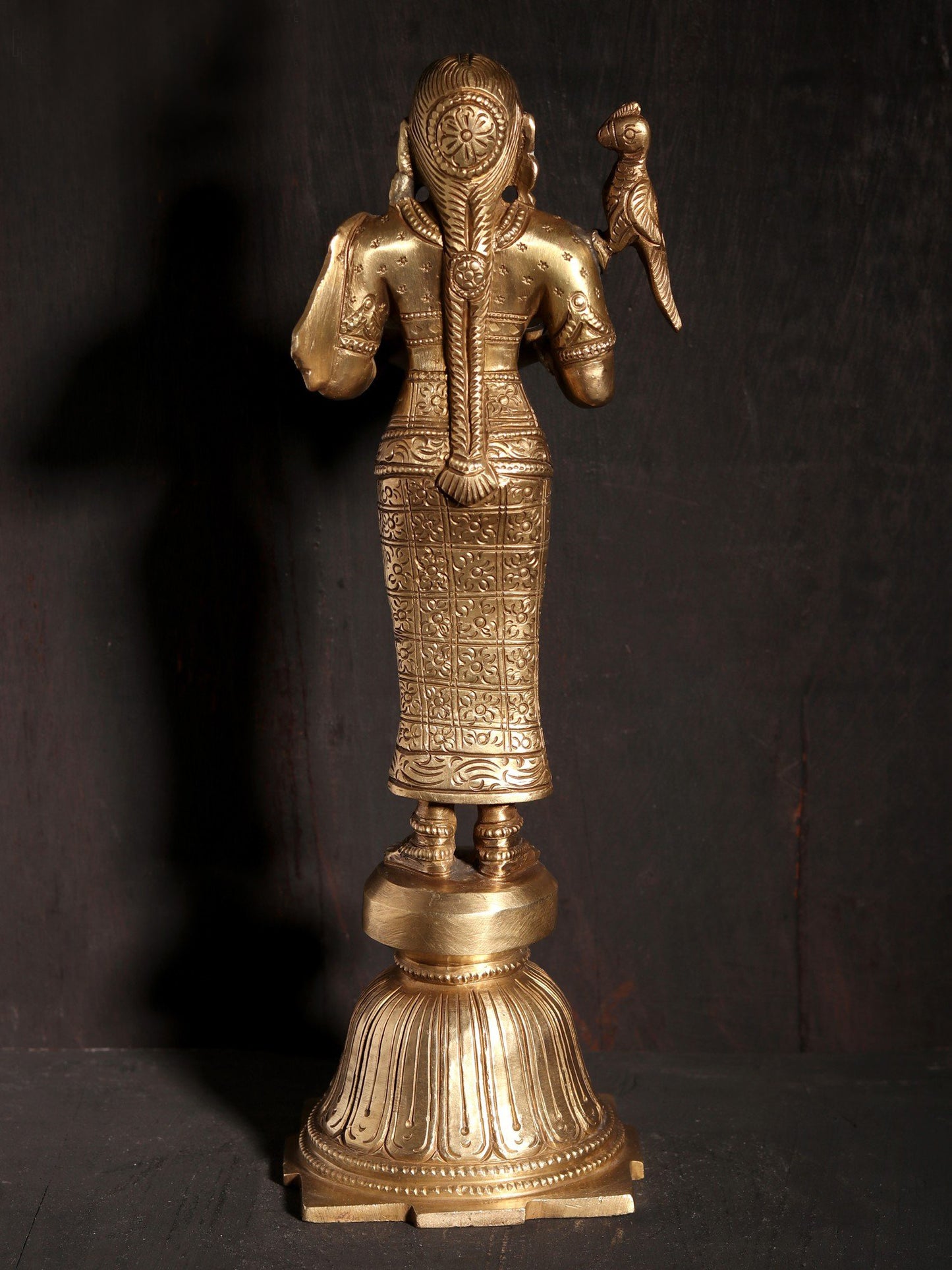 9" Deeplakshmi Figurine In Hoysala Art Bronze | Decorative Bronze Idol | Figurine For Gifting | Bronze Statue For Temple