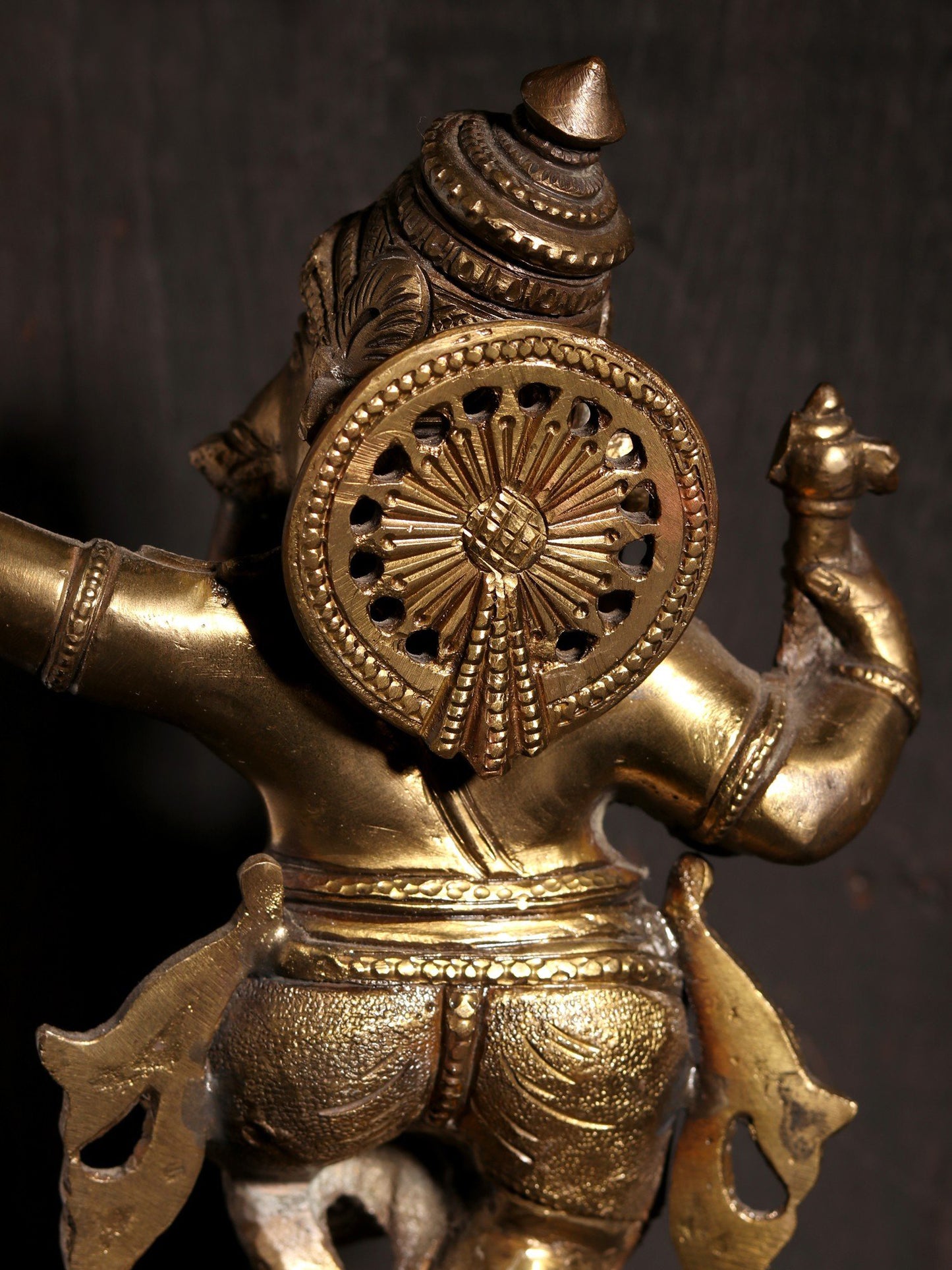 9" Four Armed Dancing Lord Ganesha | Hoysala Art | Bronze Statue