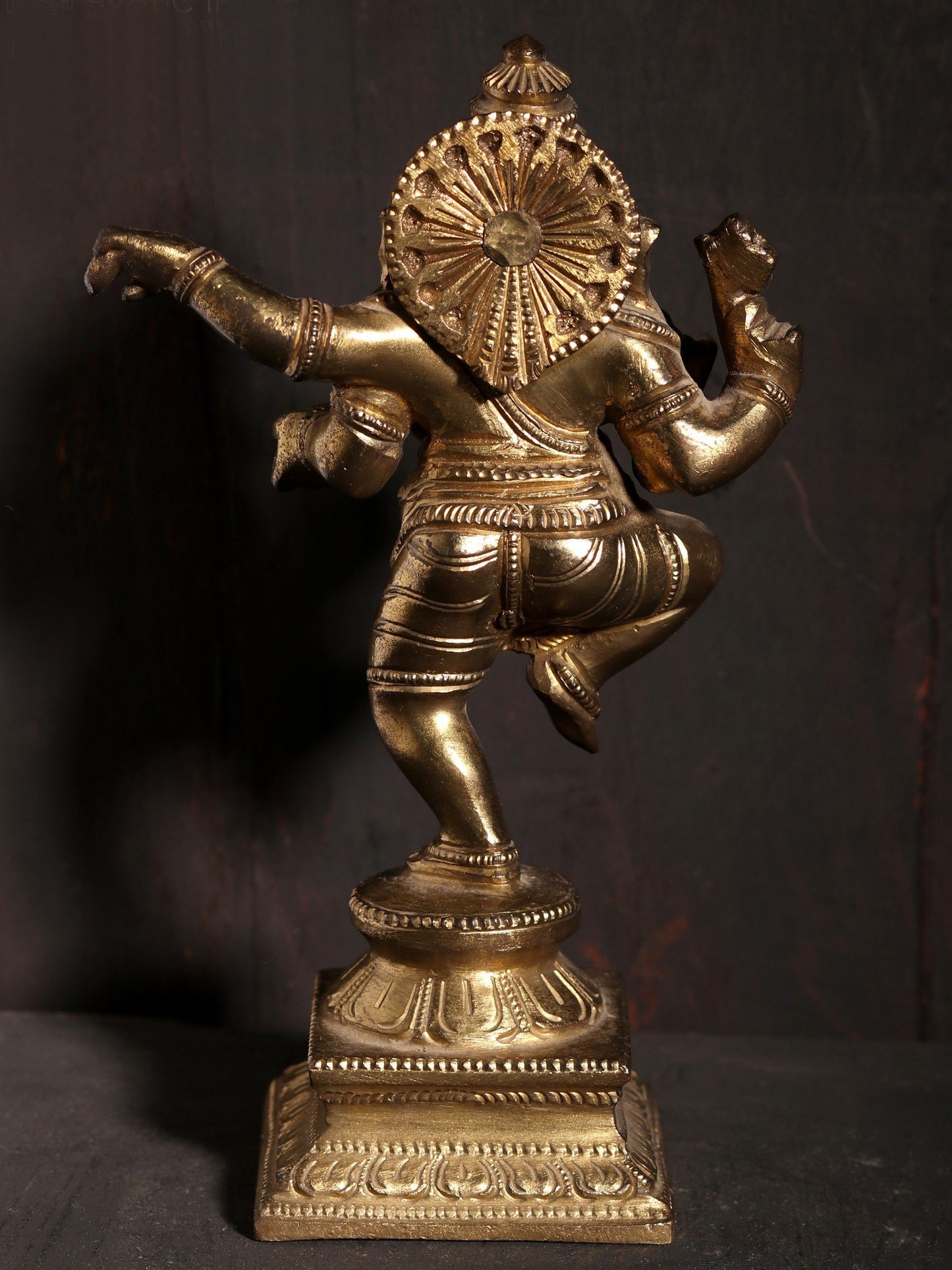 6" Four Hands Dancing Lord Ganesha | Hoysala Art Bronze Statue