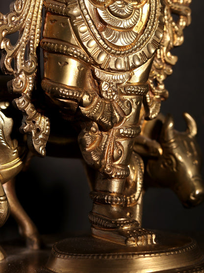 11" Lord Venugopal Kishna | Decorative Bronze Idol | Figurine For Gifting | Bronze Statue For Temple