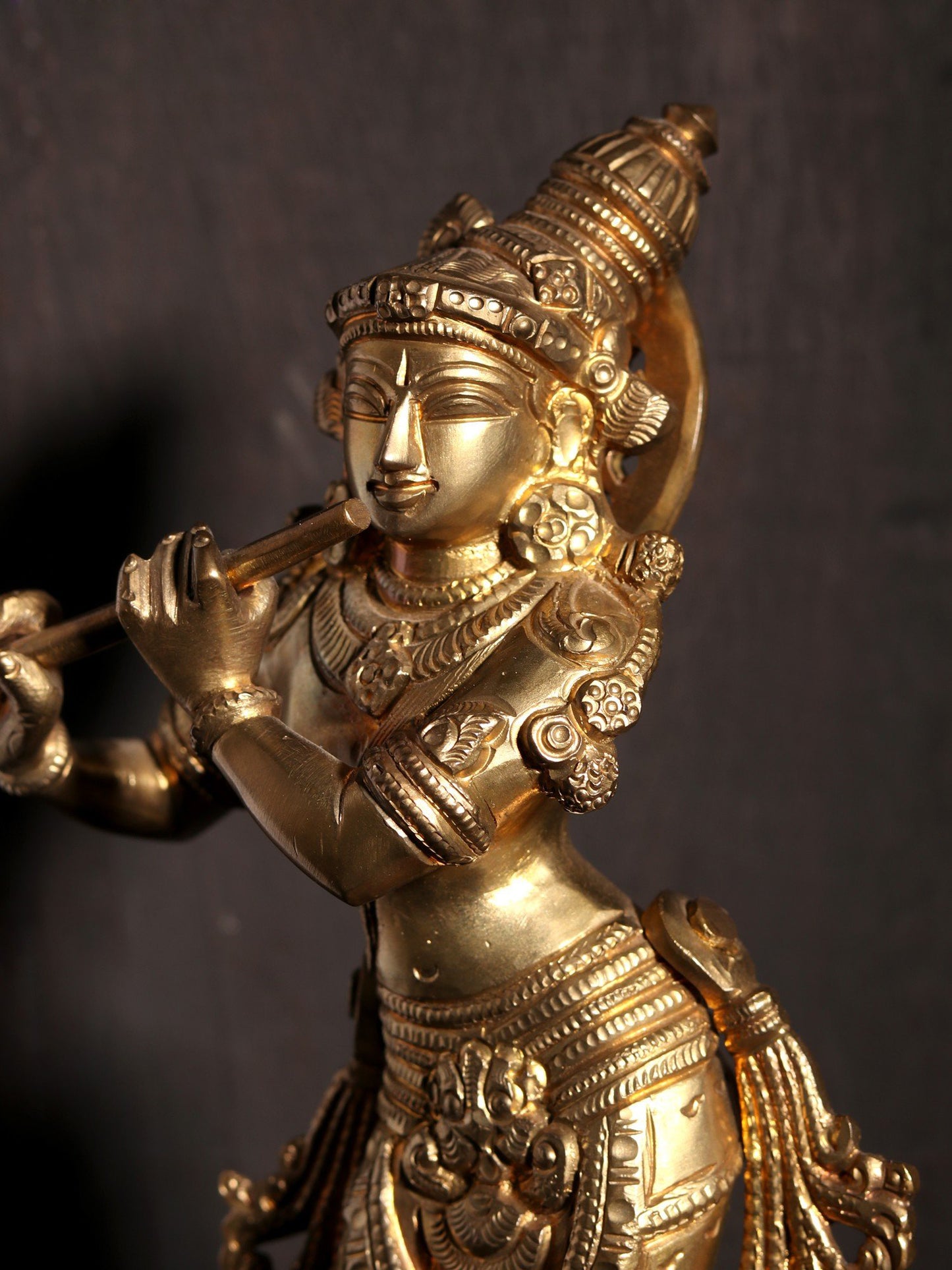 11" Lord Venugopal Kishna | Decorative Bronze Idol | Figurine For Gifting | Bronze Statue For Temple