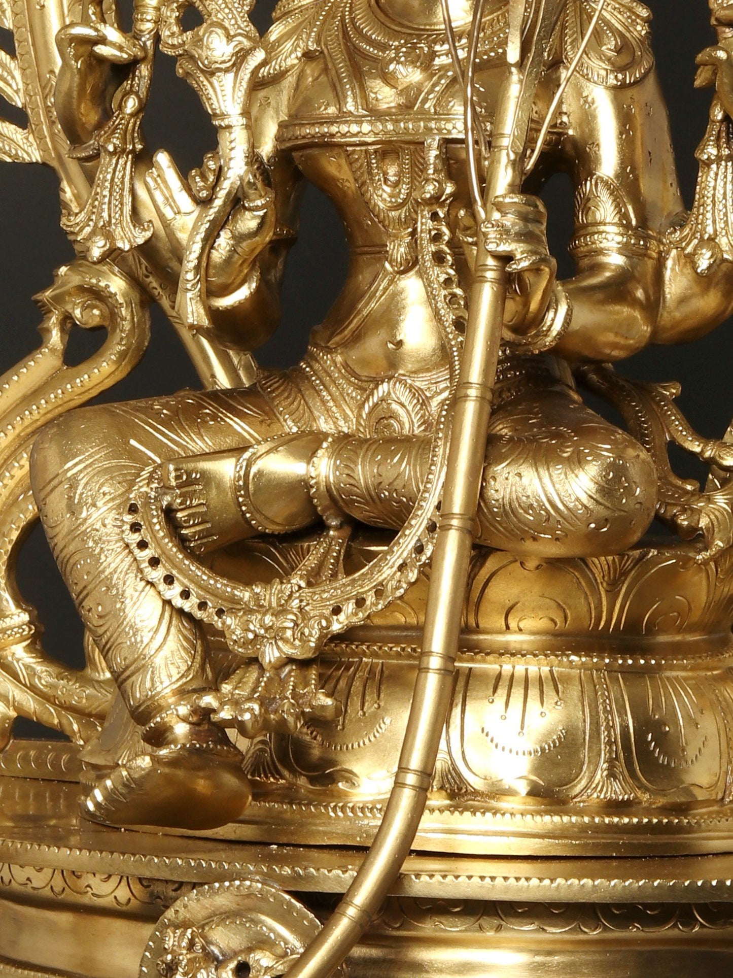 28" Goddess Rajarajeshwari (Kamakshi) Seated on Kirtimukha Throne | Hoysala Art Bronze Statue