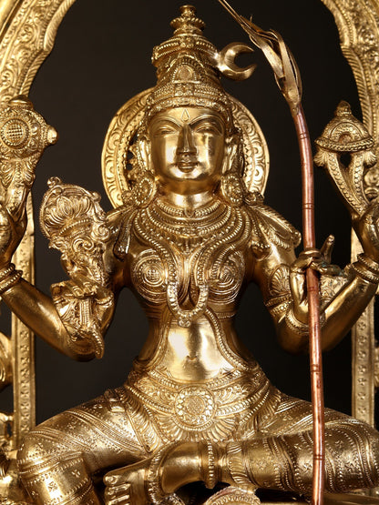 30" Superfine Goddess Rajarajeshwari Bronze Idol with God and Goddess | Bronze Statue