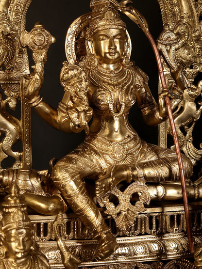 30" Superfine Goddess Rajarajeshwari Bronze Idol with God and Goddess | Bronze Statue