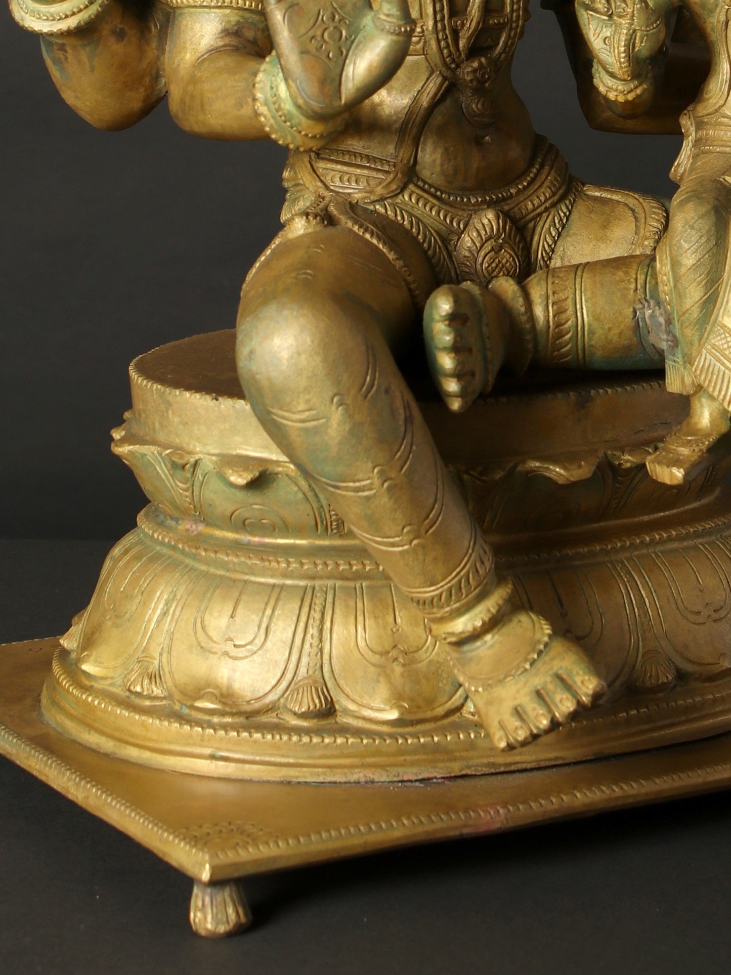 18" Seated Uma Maheshwara On Pedestal | Decorative Bronze Idol | Figurine For Gifting | Bronze Statue For Temple