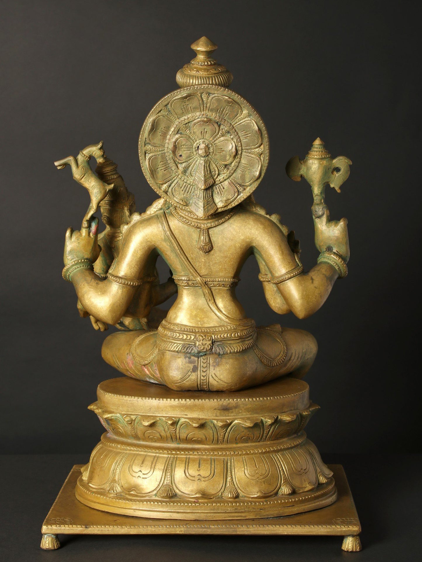 18" Seated Uma Maheshwara On Pedestal | Decorative Bronze Idol | Figurine For Gifting | Bronze Statue For Temple