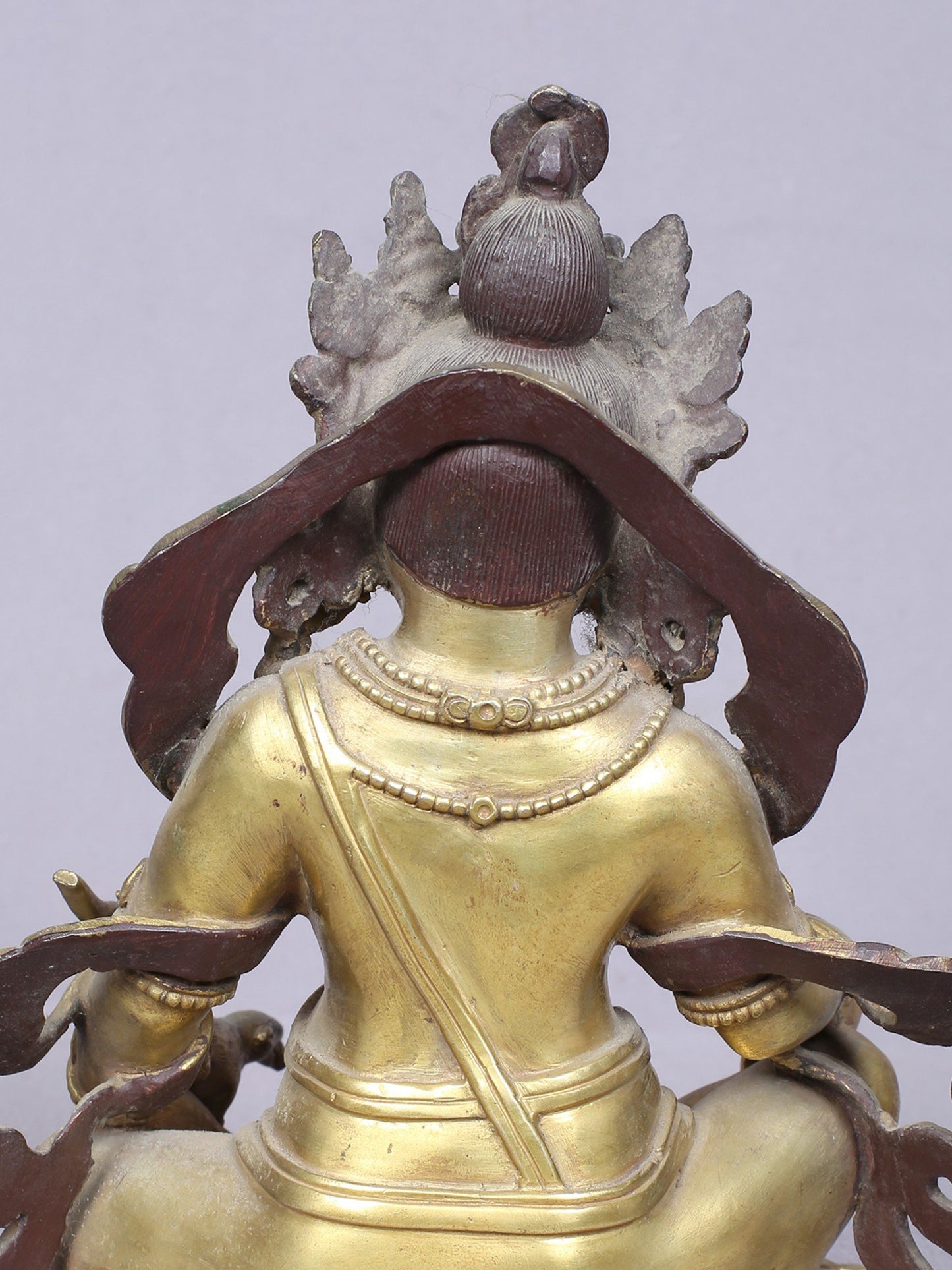 7" Tibetan Buddhist Deity Kubera | Handmade Idol | Buddhist Copper Statue Gilded With Gold