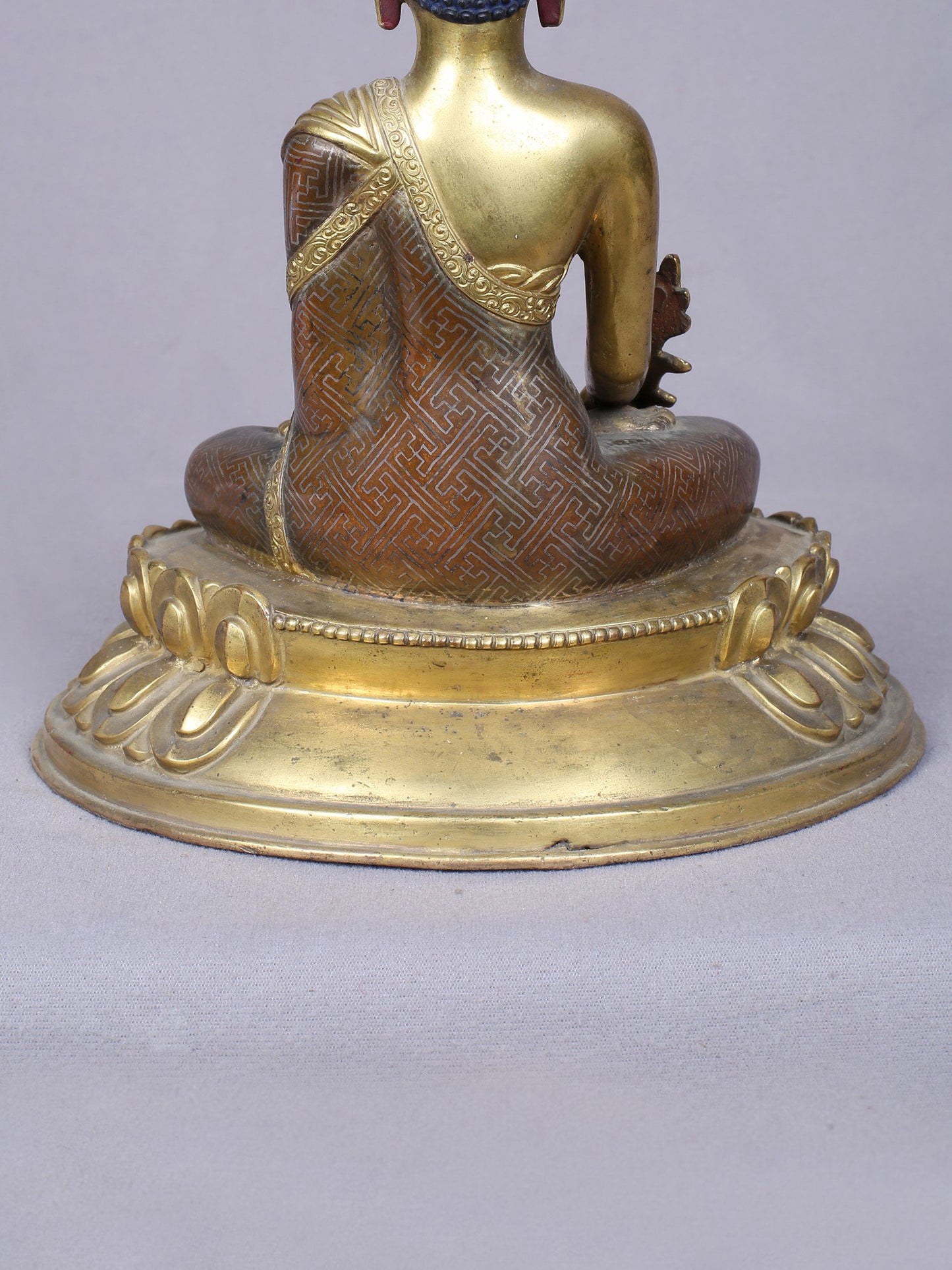 8" Medicine Buddha Copper Statue Gilded With Gold | Handmade Idol | Buddha Statue