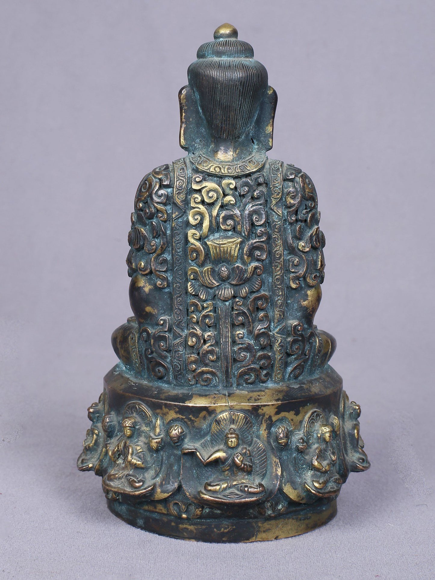 6" Amitabha Buddha | Copper Statue Gilded With Gold | Handmade Idol | Buddha Statue