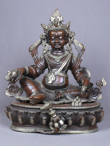 13" Tibetan Buddhist God of Wealth Kubera Copper Statue | Handmade Figurine | Copper Idol