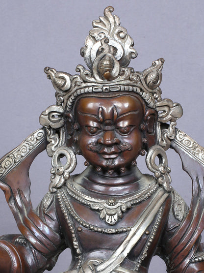 13" Tibetan Buddhist God of Wealth Kubera Copper Statue | Handmade Figurine | Copper Idol