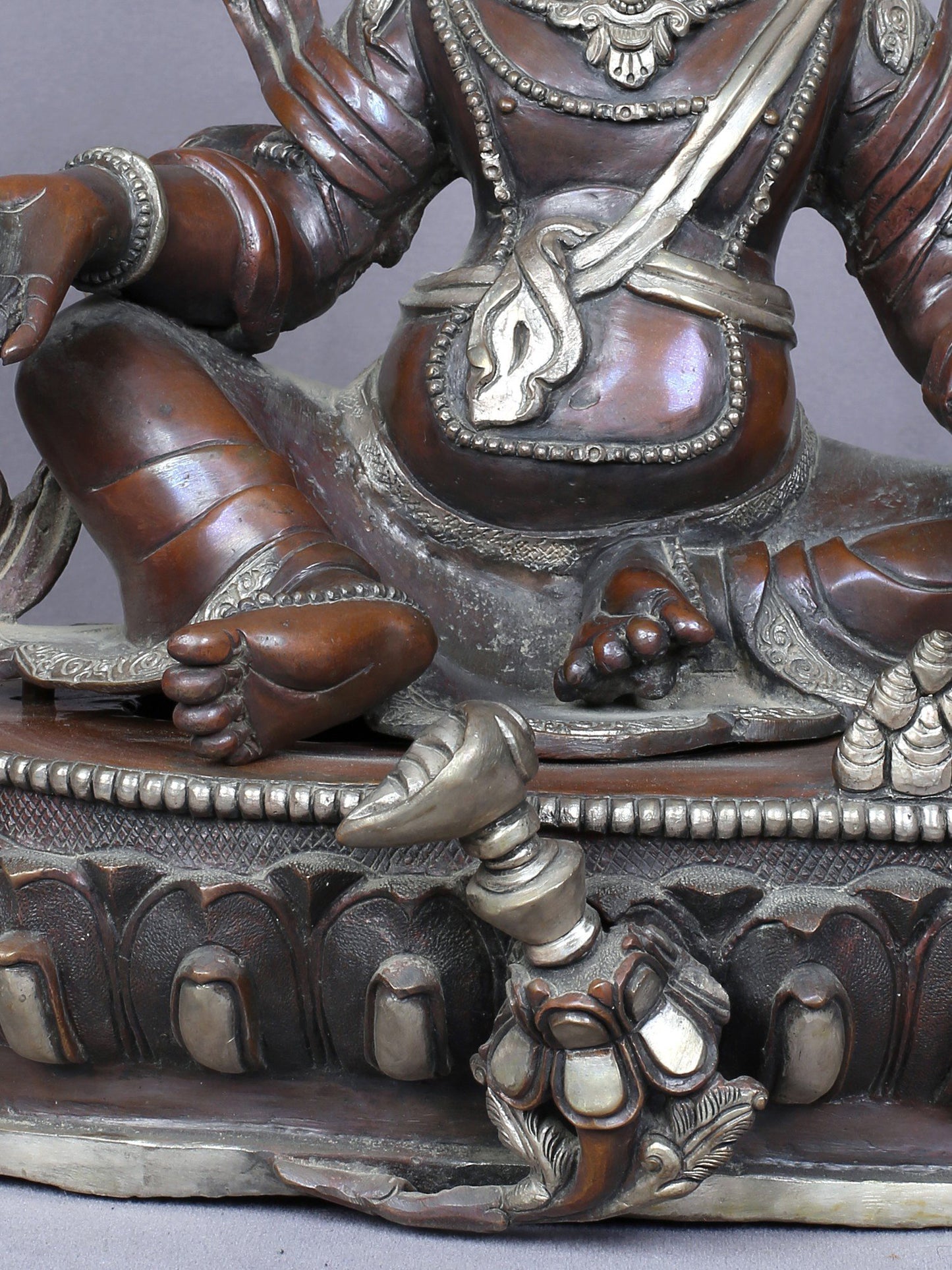 13" Tibetan Buddhist God of Wealth Kubera Copper Statue | Handmade Figurine | Copper Idol