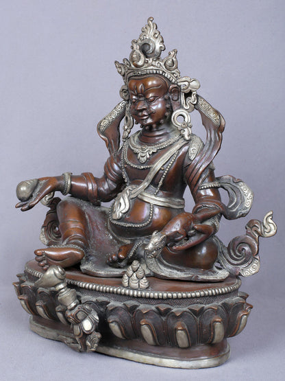 13" Tibetan Buddhist God of Wealth Kubera Copper Statue | Handmade Figurine | Copper Idol