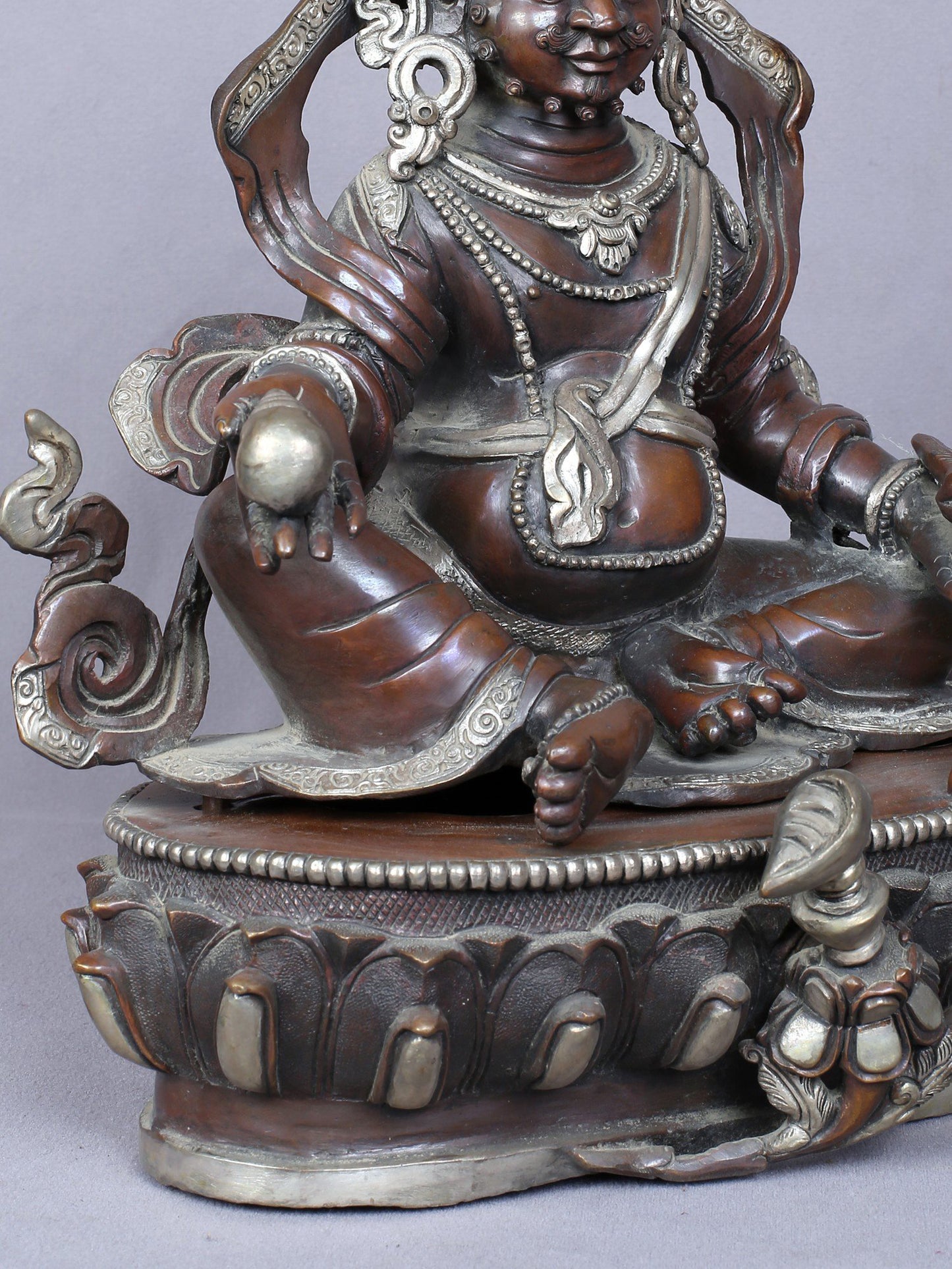 13" Tibetan Buddhist God of Wealth Kubera Copper Statue | Handmade Figurine | Copper Idol