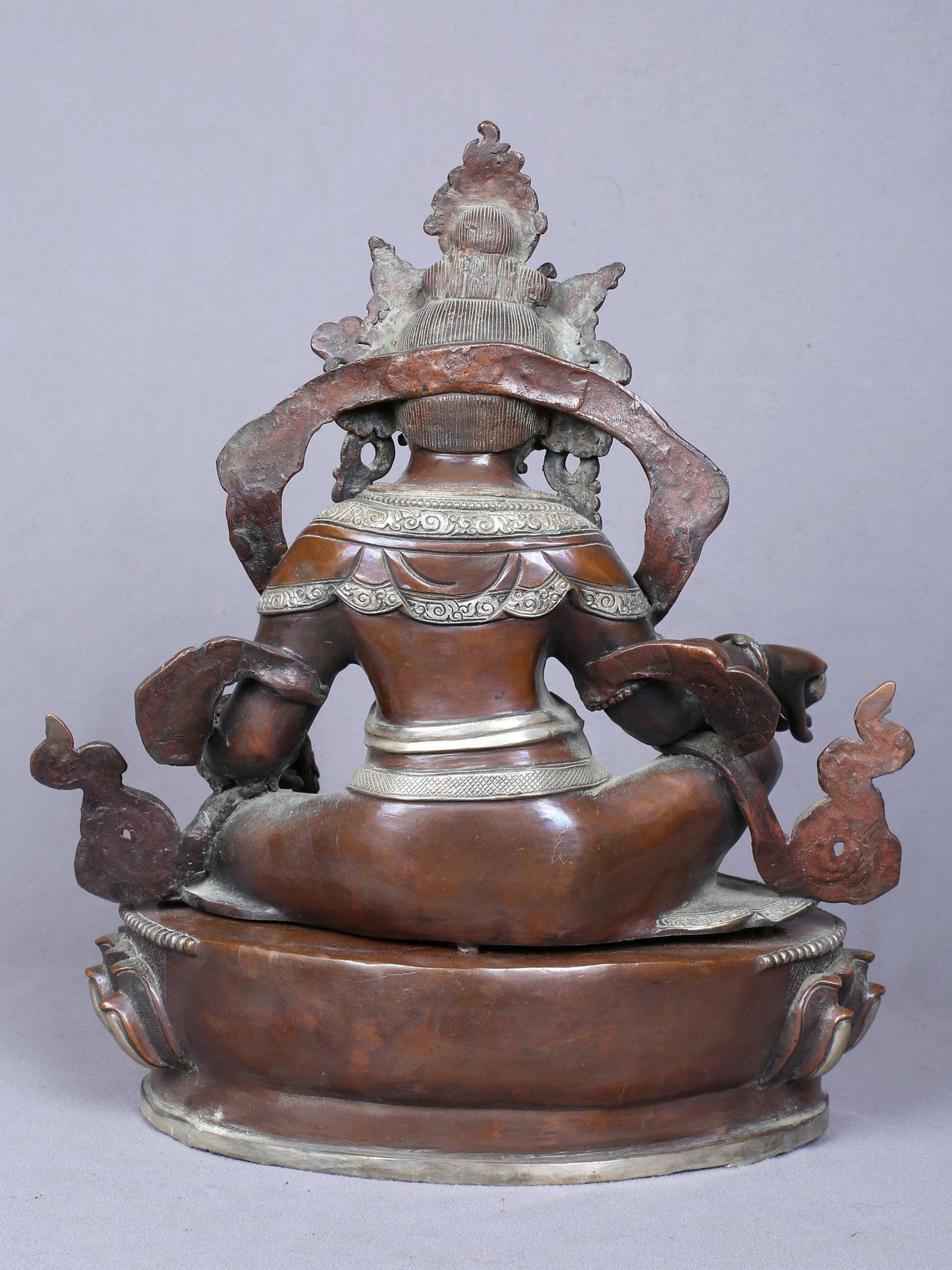 13" Tibetan Buddhist God of Wealth Kubera Copper Statue | Handmade Figurine | Copper Idol