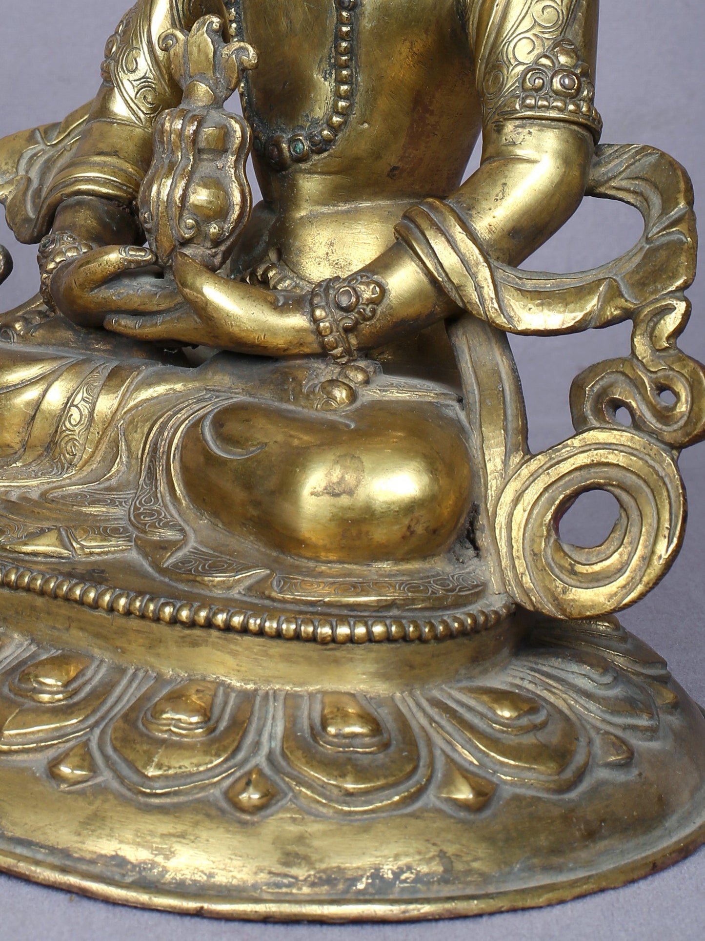 9" Aparmita (Amitayus) Buddha Idol From Nepal | Handmade Idol | Copper Statue Gilded With Gold