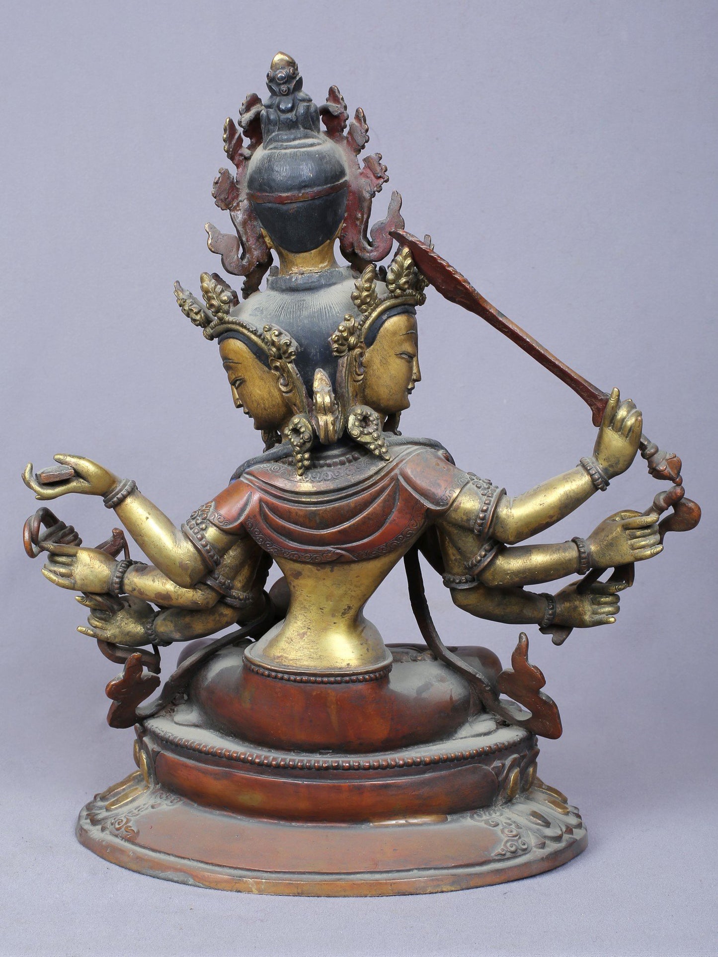 13” Maha Manjushri Copper Statue Gilded with Gold From Nepal | Handmade Statue