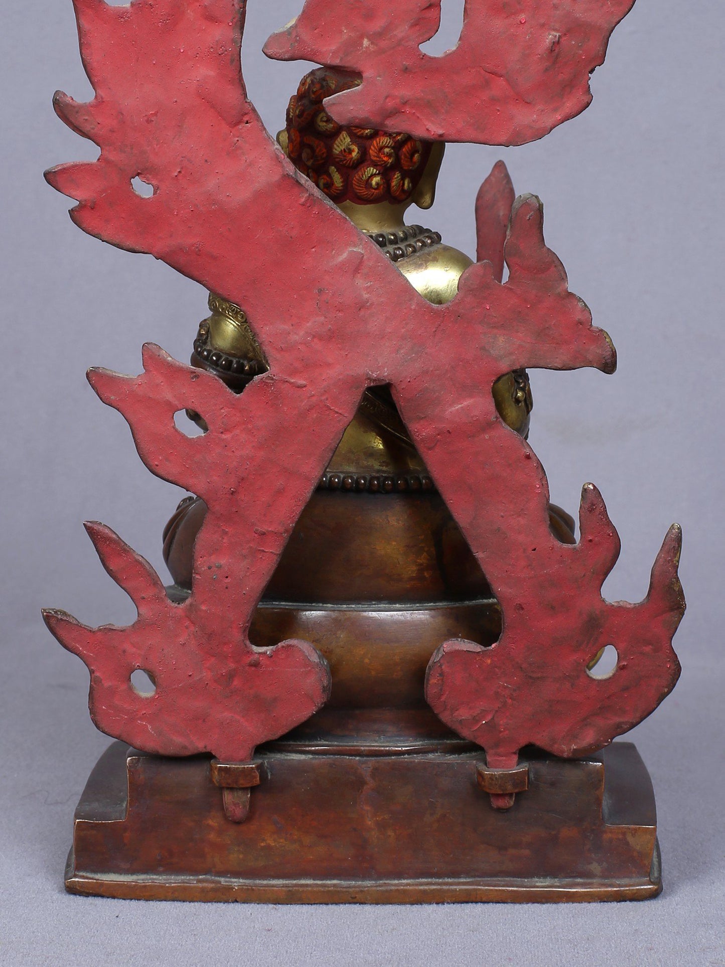 10" Buddhist Achala Yamaraj Idol From Nepal | Copper Statue Gilded With Gold | Handmade Idol