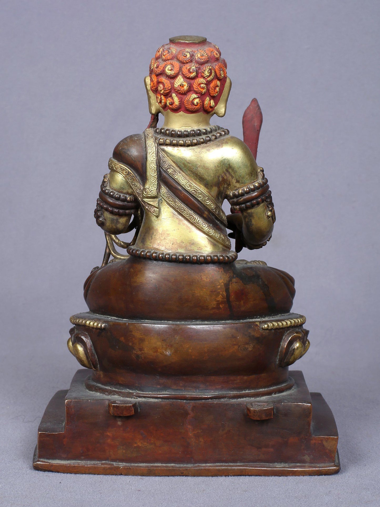 10" Buddhist Achala Yamaraj Idol From Nepal | Copper Statue Gilded With Gold | Handmade Idol