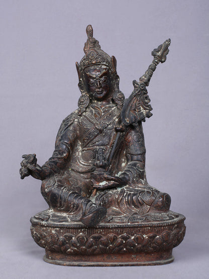 9" Tibetan Buddhist Guru Padmasambhava Idol | Handmade Idol | Copper Statue From Nepal