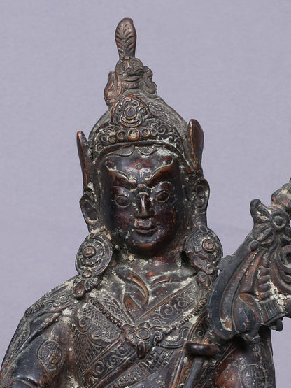 9" Tibetan Buddhist Guru Padmasambhava Idol | Handmade Idol | Copper Statue From Nepal