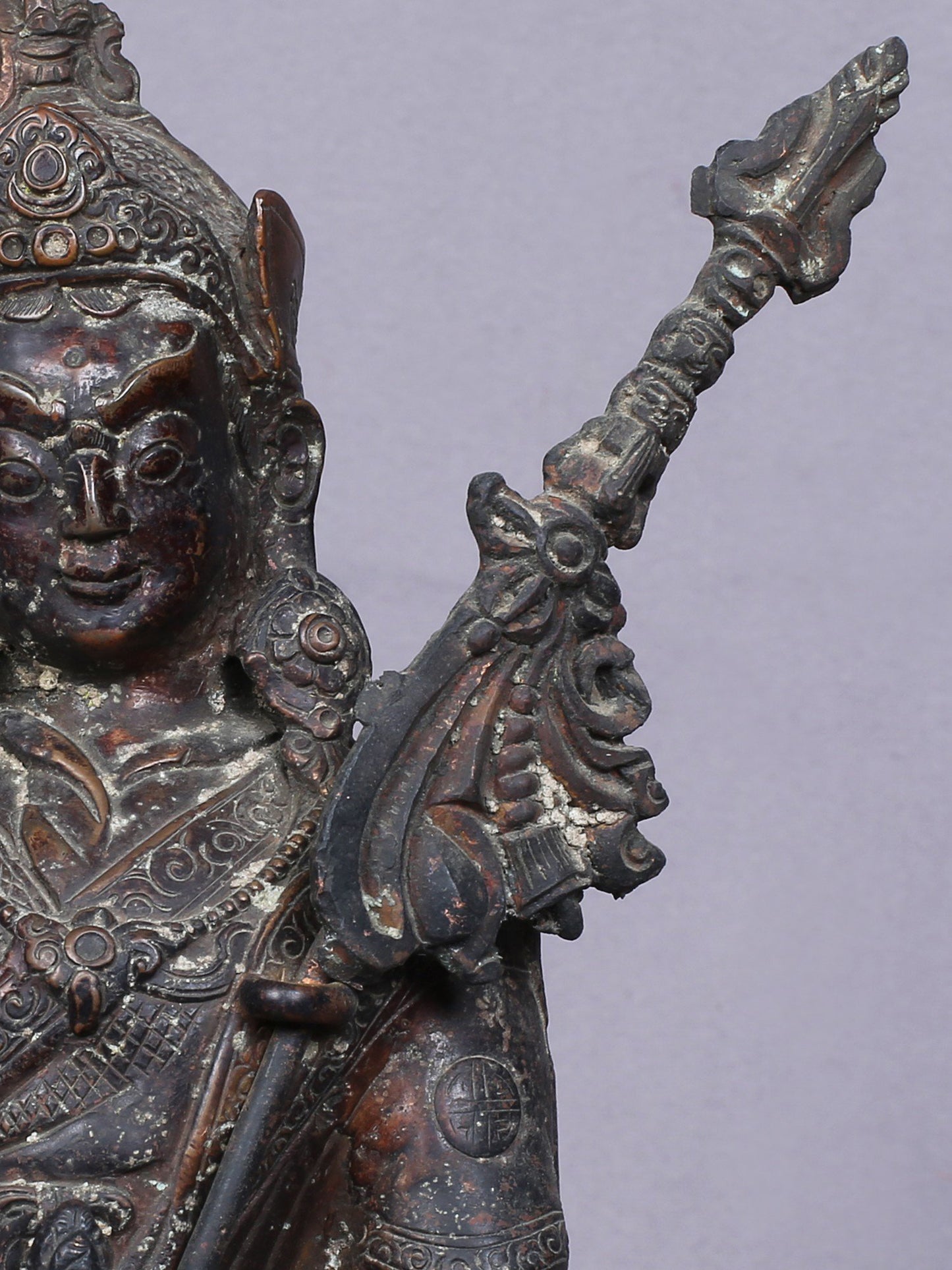 9" Tibetan Buddhist Guru Padmasambhava Idol | Handmade Idol | Copper Statue From Nepal