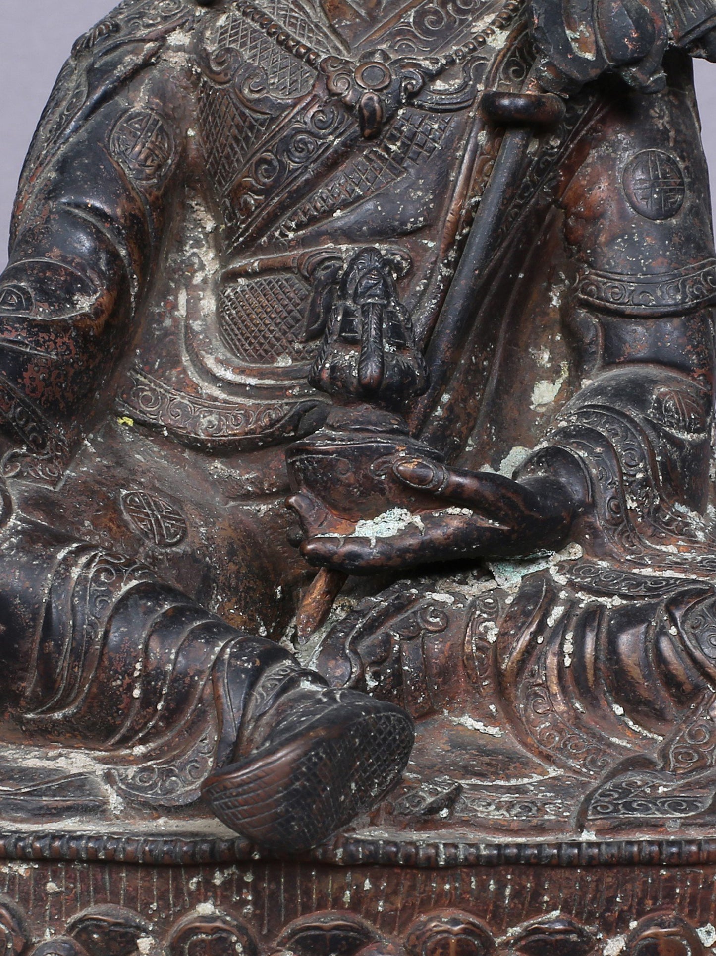 9" Tibetan Buddhist Guru Padmasambhava Idol | Handmade Idol | Copper Statue From Nepal