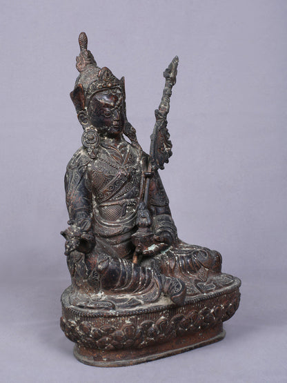 9" Tibetan Buddhist Guru Padmasambhava Idol | Handmade Idol | Copper Statue From Nepal