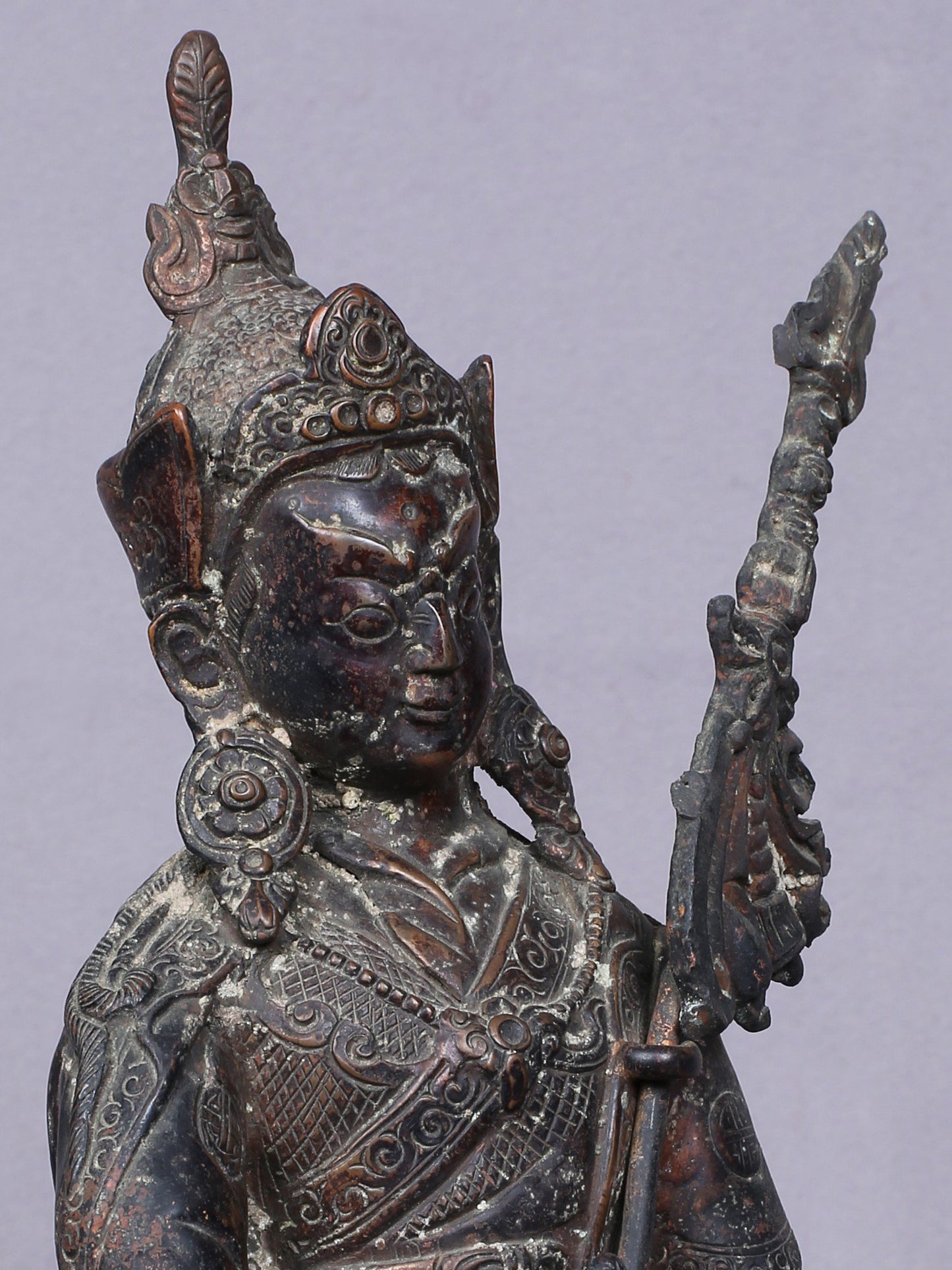 9" Tibetan Buddhist Guru Padmasambhava Idol | Handmade Idol | Copper Statue From Nepal