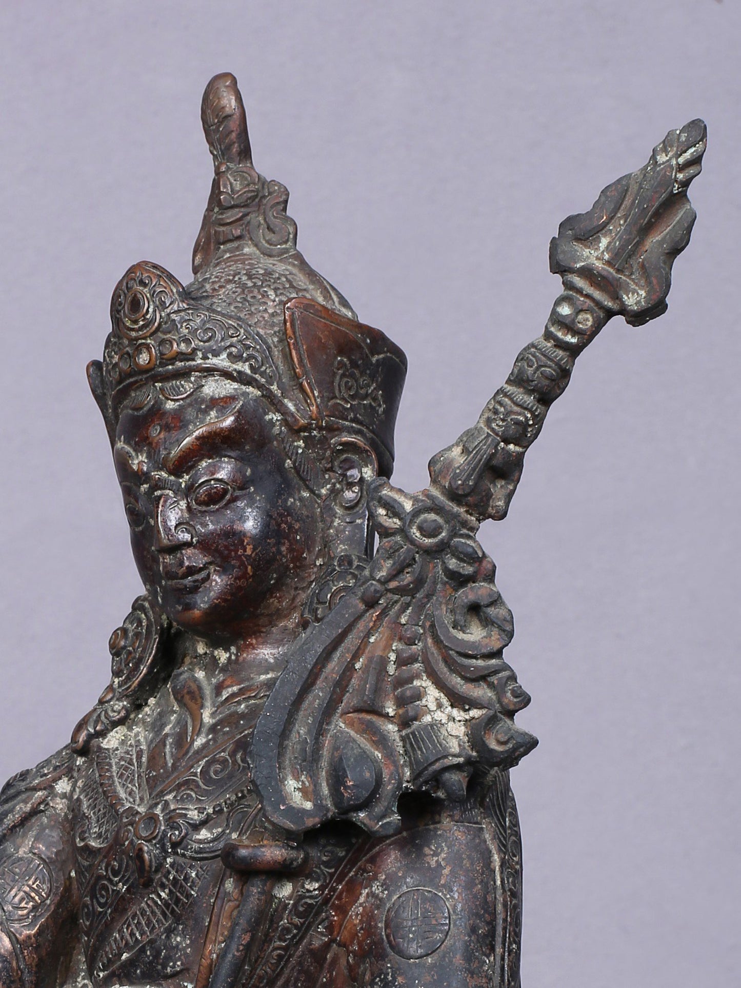 9" Tibetan Buddhist Guru Padmasambhava Idol | Handmade Idol | Copper Statue From Nepal