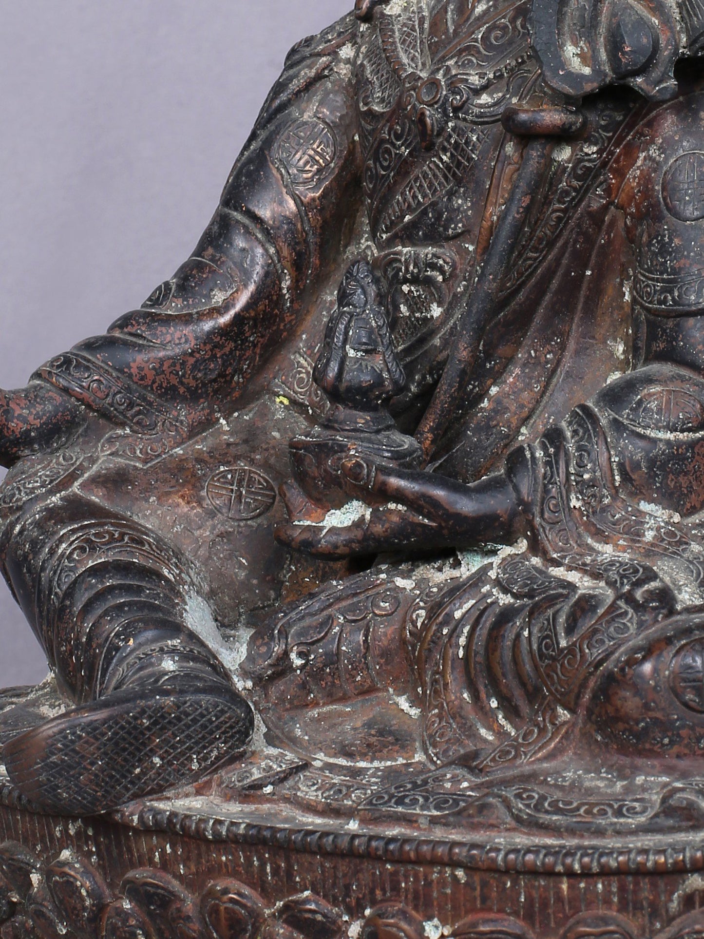 9" Tibetan Buddhist Guru Padmasambhava Idol | Handmade Idol | Copper Statue From Nepal