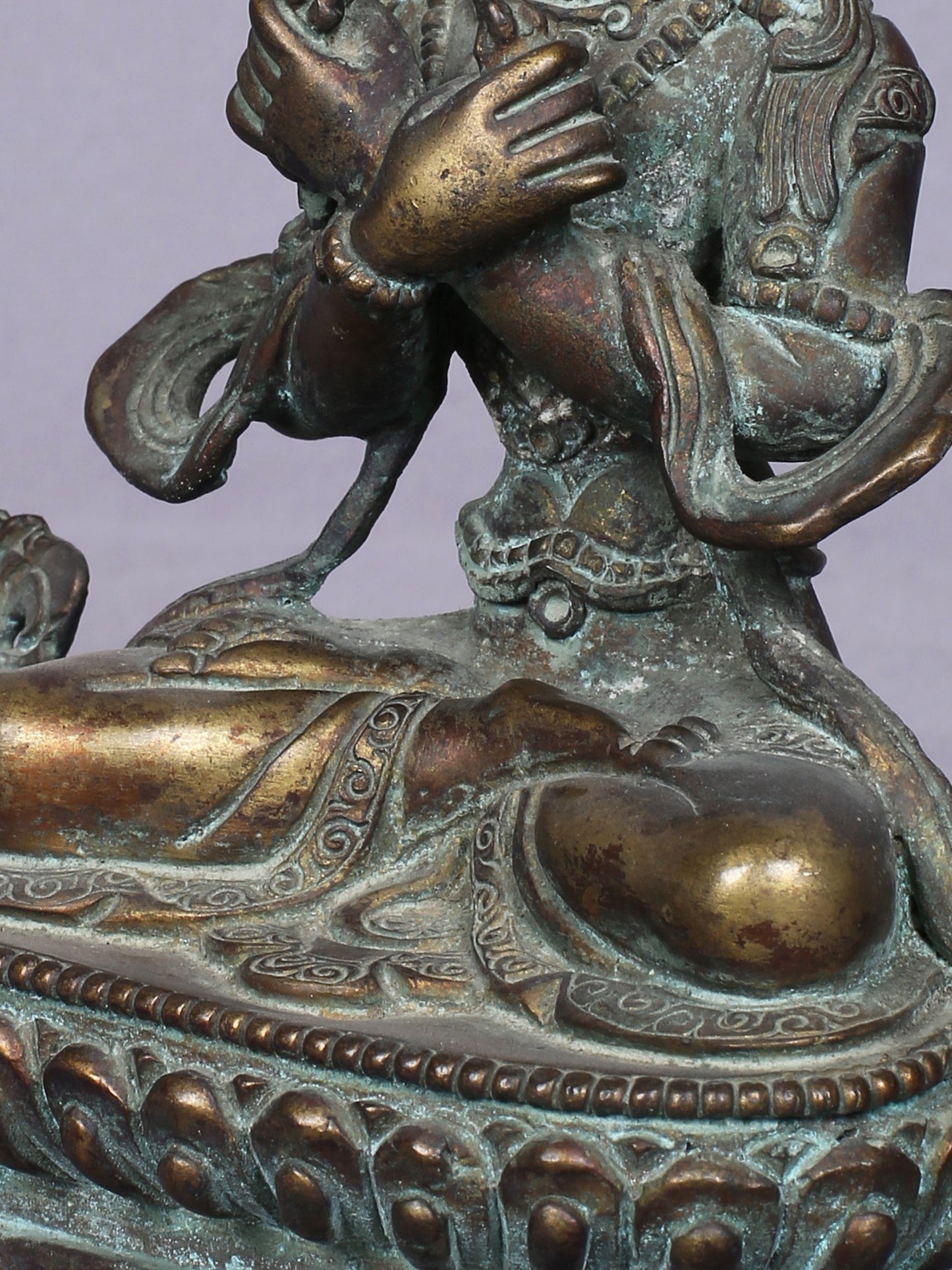 5" Small Buddhist Deity Vajradhara Idol From Nepal | Handmade Idol | Copper Statue Gilded With Gold