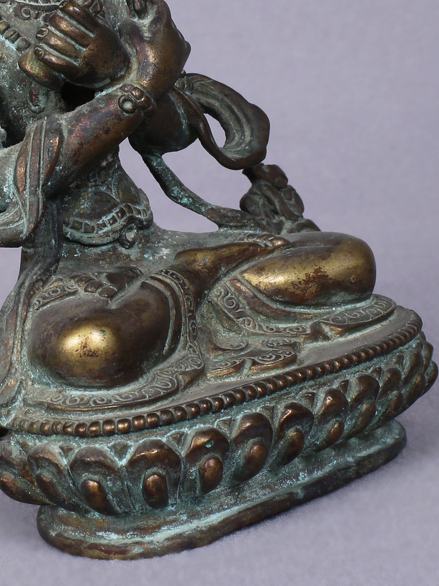 5" Small Buddhist Deity Vajradhara Idol From Nepal | Handmade Idol | Copper Statue Gilded With Gold