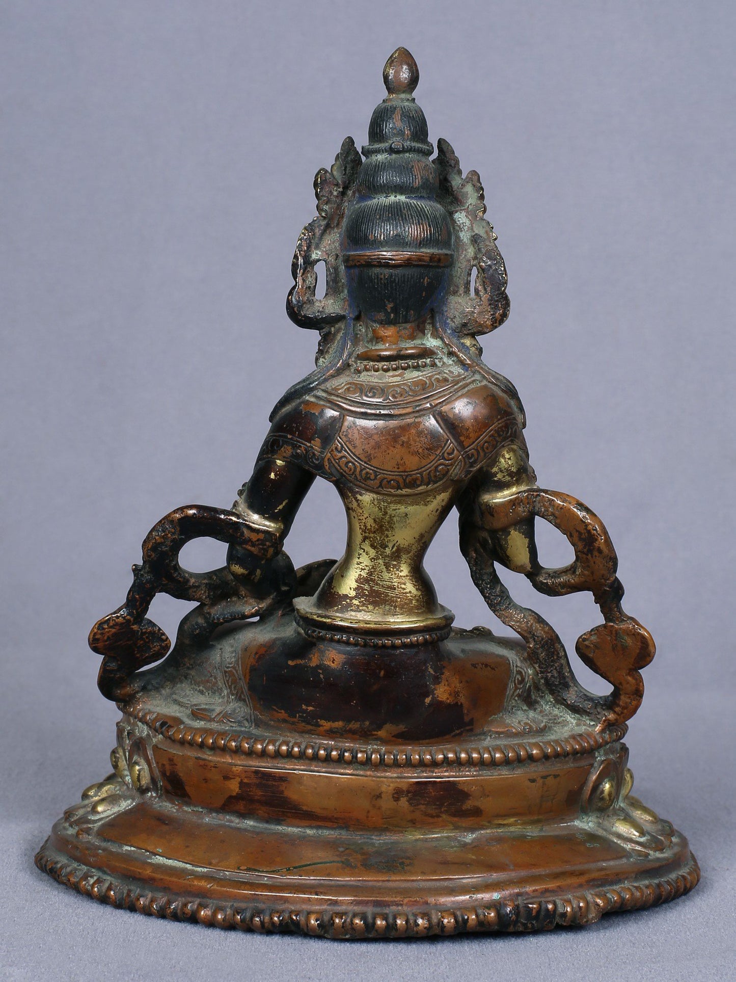 7" Tibetan Buddhist Deity Vajrasattva | Handmade Idol | Copper Statue Gilded With Gold