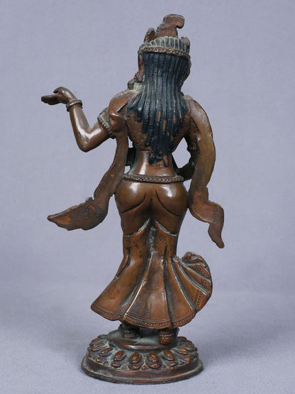 8" Dancing Goddess Parvati Copper Statue | Handmade Idol | Goddess Parvati Statue