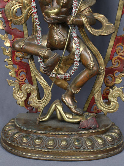 22" Vajravarahi Copper Statue Gilded With Gold From Nepal | Handmade Copper Idol