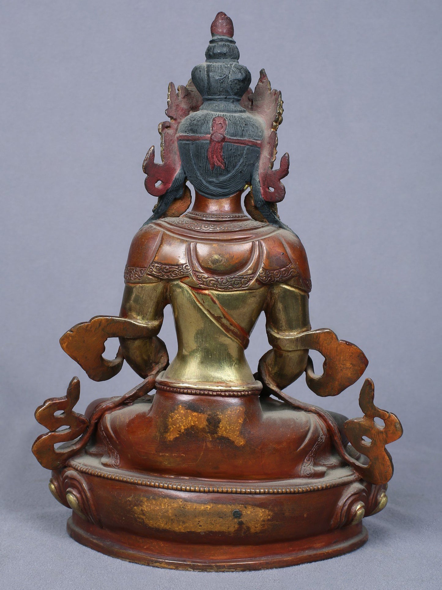 8" Aparmita Buddha Idol From Nepal | Handmade Idol | Copper Statue Gilded With Gold