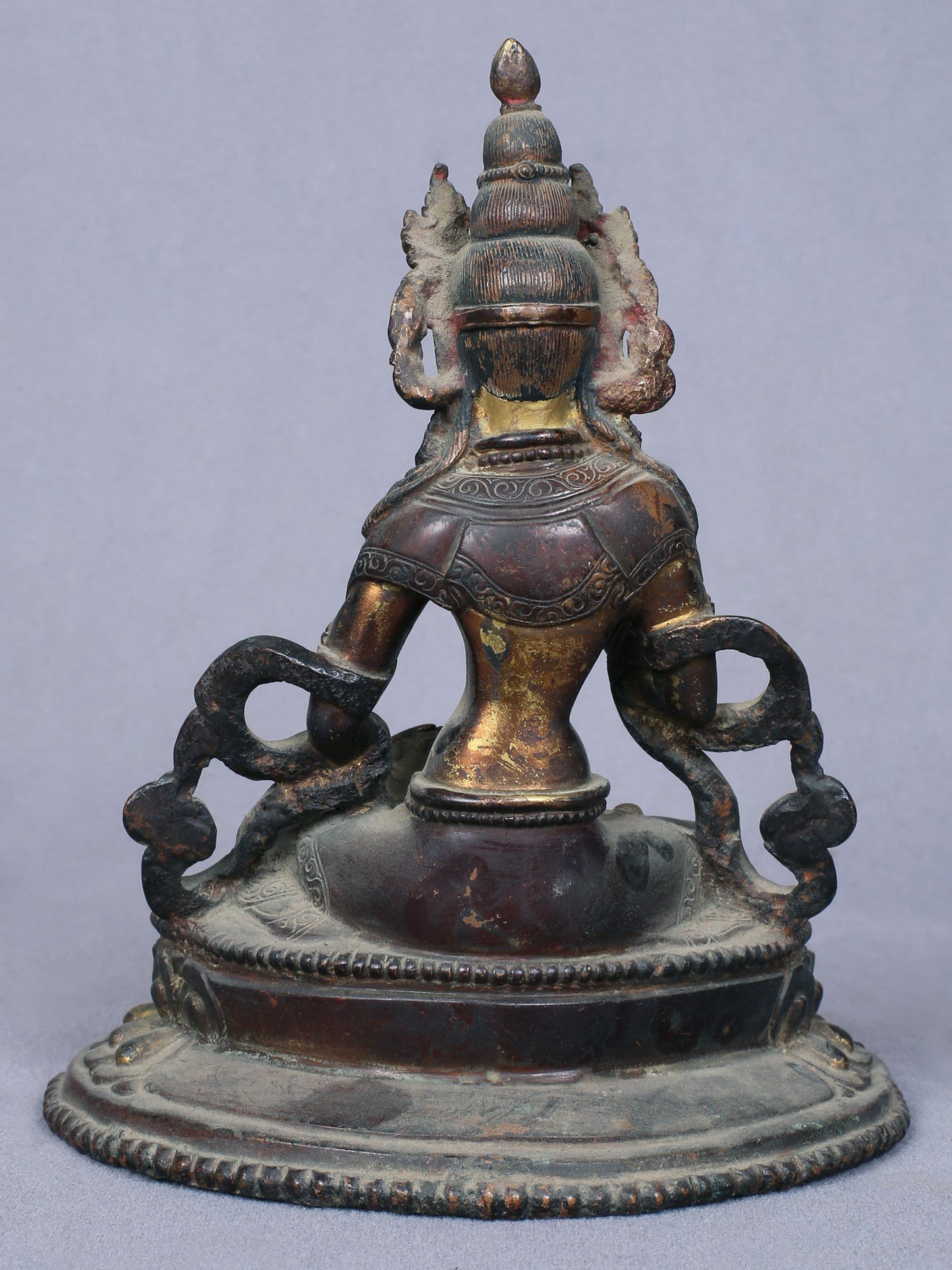 6" Tibetan Buddhist Deity Vajrasattva | Handmade Idol | Copper Statue Gilded With Gold | From Nepal