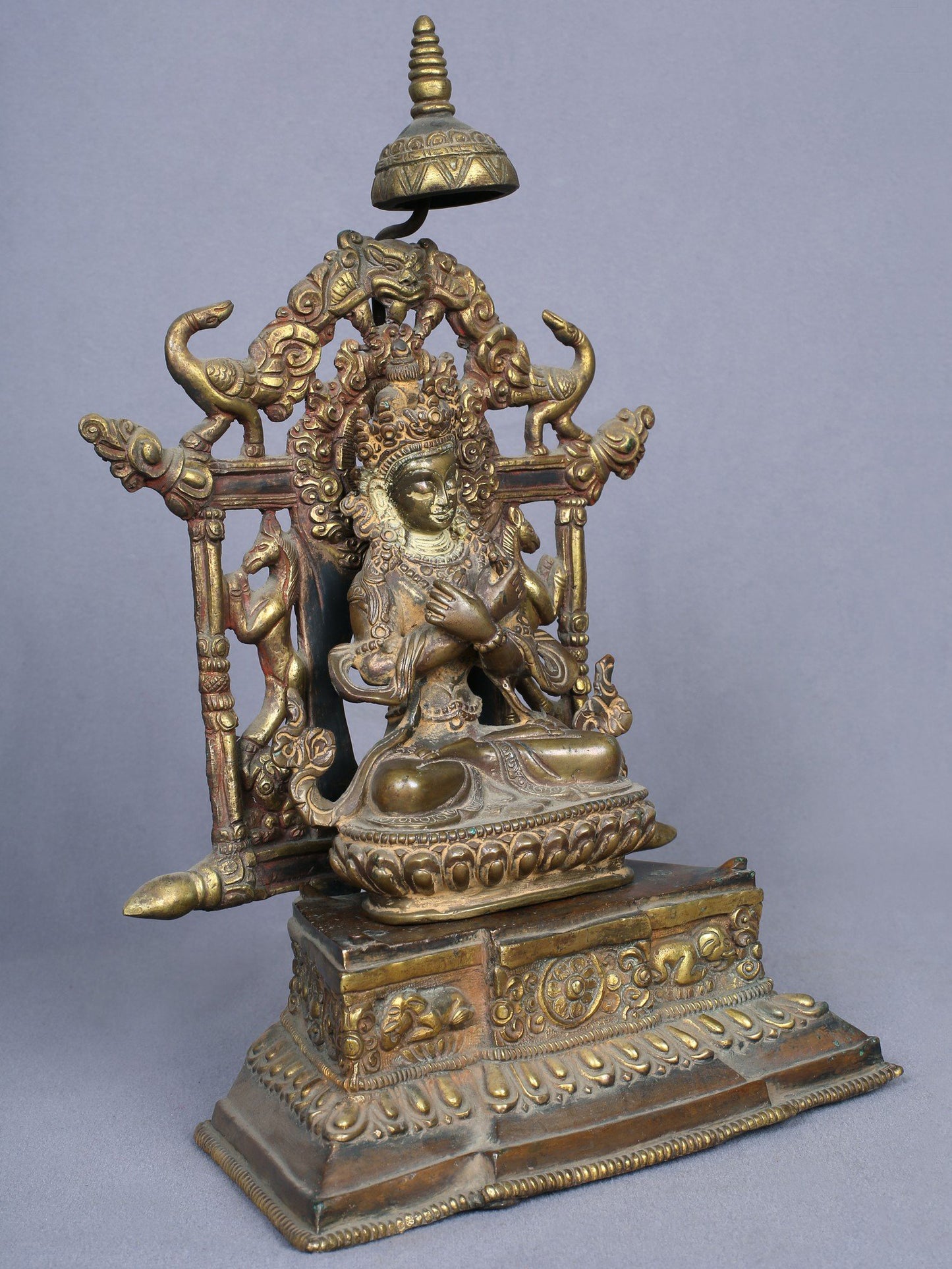 11" Primordial Buddha Vajradhara Idol From Nepal | Handmade Idol | Copper Statue Gilded With Gold