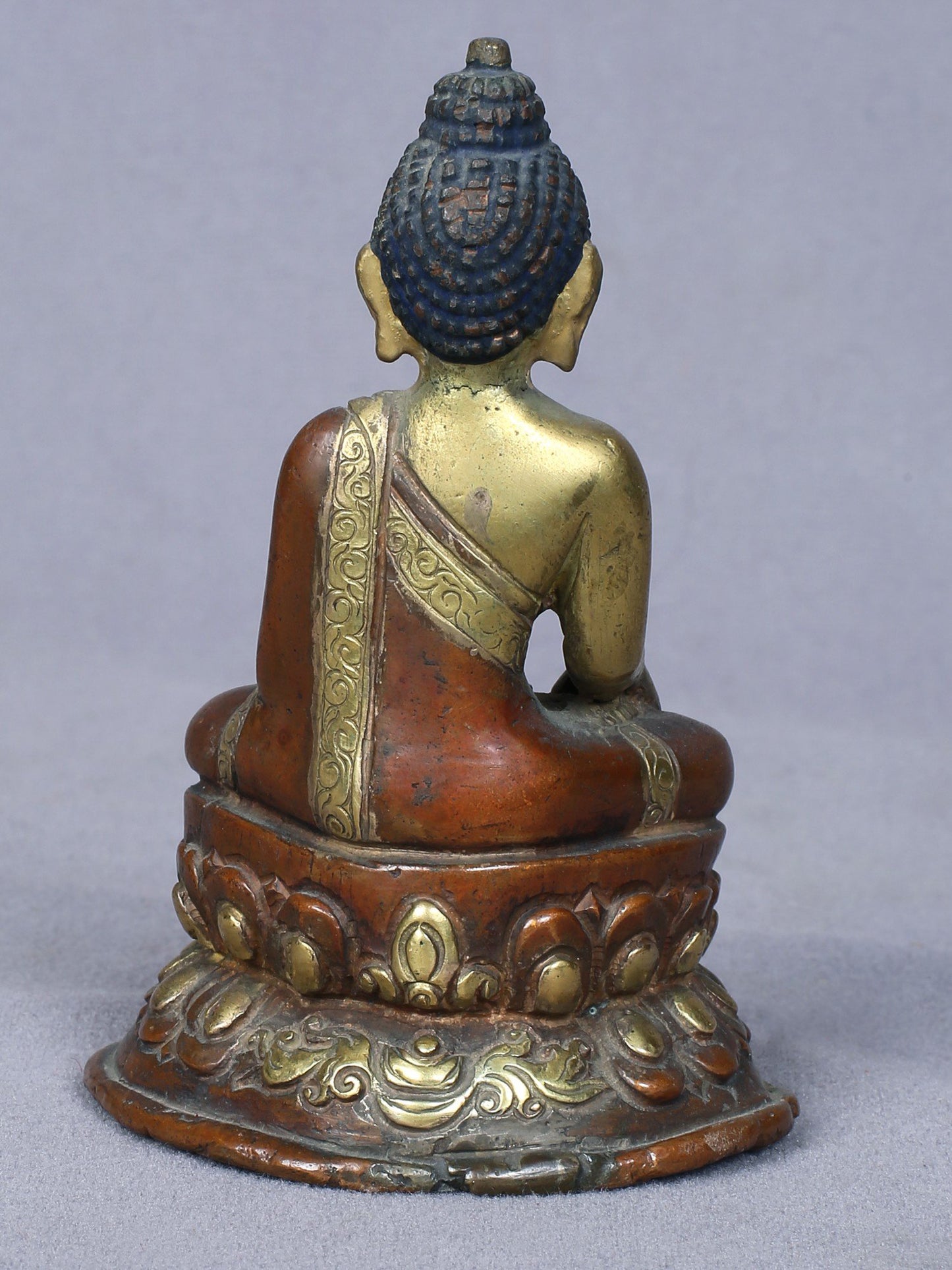 4" Small Shakyamuni Buddha Idol From Nepal | Handmade Idol | Copper Statue Gilded With Gold