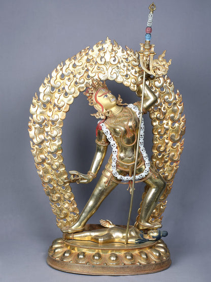 28" Vajrayogini Copper Statue Gilded With Gold | Handmade Idol | Copper Figurine