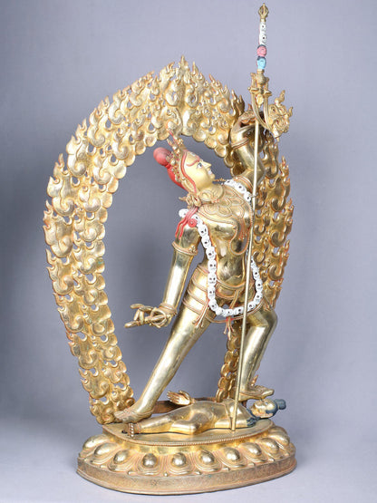 28" Vajrayogini Copper Statue Gilded With Gold | Handmade Idol | Copper Figurine