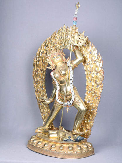 28" Vajrayogini Copper Statue Gilded With Gold | Handmade Idol | Copper Figurine