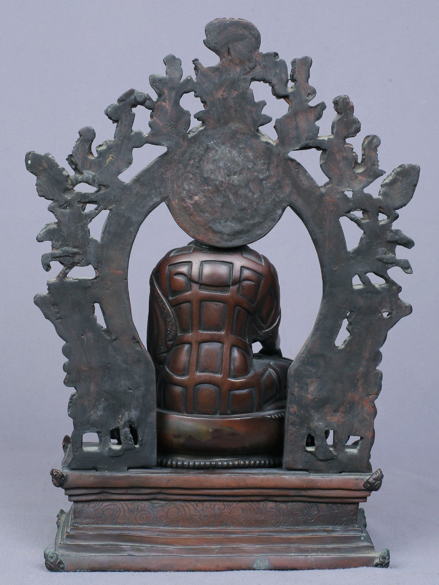 10" Shakyamuni Buddha Idol Seated On Throne | Handmade Buddha Idol | Copper Statue From Nepal