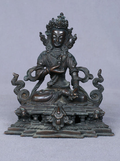 4" Small Vajrasattva Copper Statue | Handmade Idol | Buddhist Deity Idol From Nepal